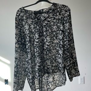 Bobeau sheer black blouse